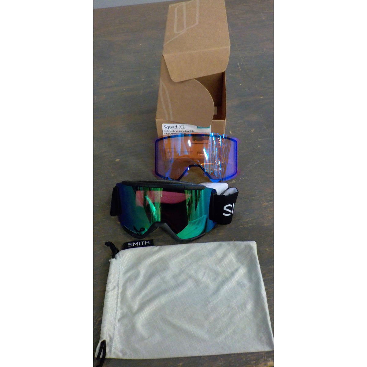 Smith Optics Squad XL Goggles - Black; ChromaPop Green Mirror + ChromaPop Storm Flash - Used - Acceptable