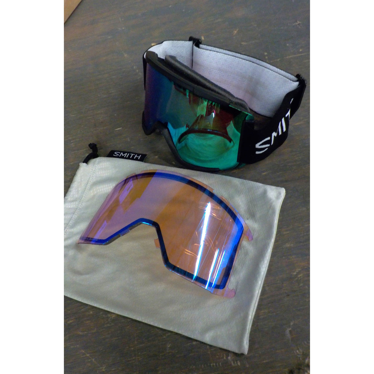 Smith Optics Squad XL Goggles - Black; ChromaPop Green Mirror + ChromaPop Storm Flash - Used - Acceptable