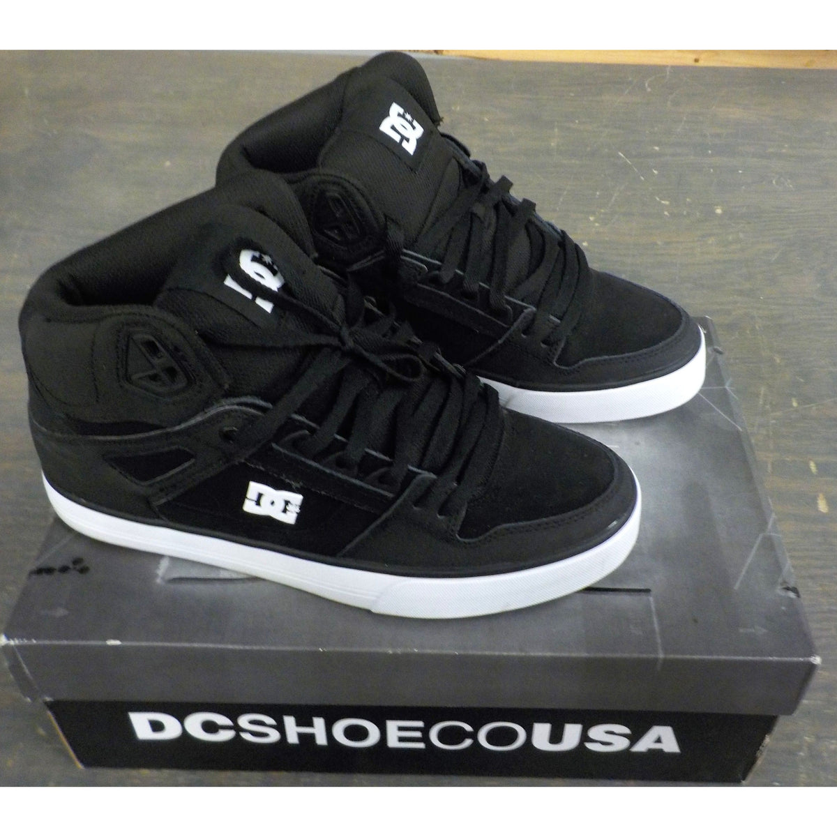 DC Men&#39;s Pure High-Top Shoes - Black/Black/White - 10 - Used - Acceptable