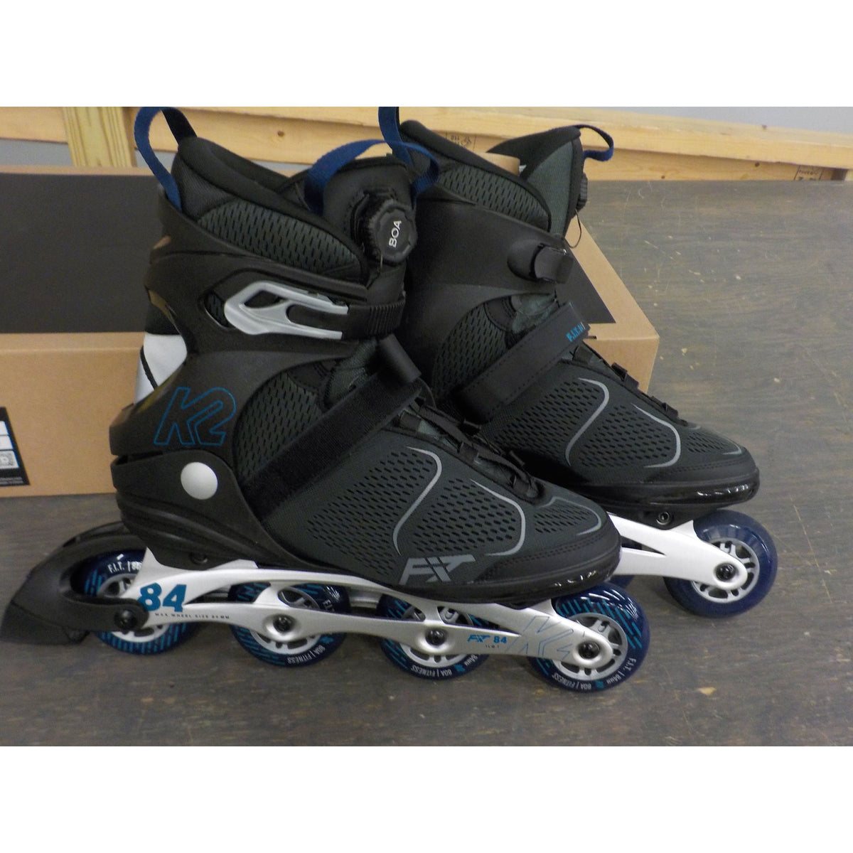 K2 F.I.T. 84 BOA Men&#39;s Inline Skates - Gray Blue - 12 - Used - Acceptable