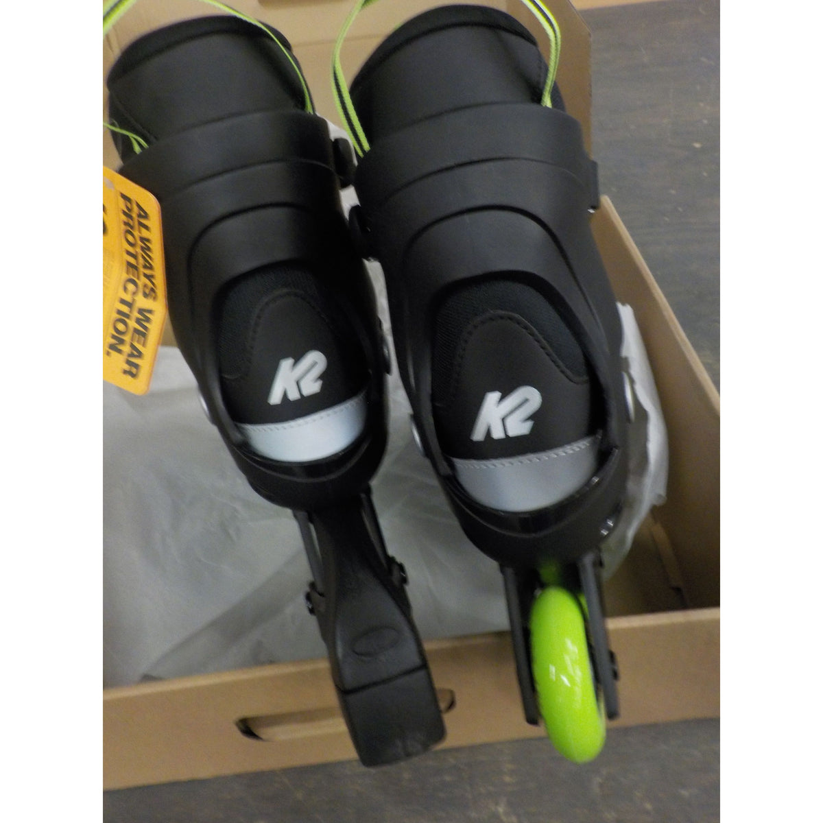 K2 Raider Kid's Inline Skates - Black/Lime - 4-8 - Used - Acceptable