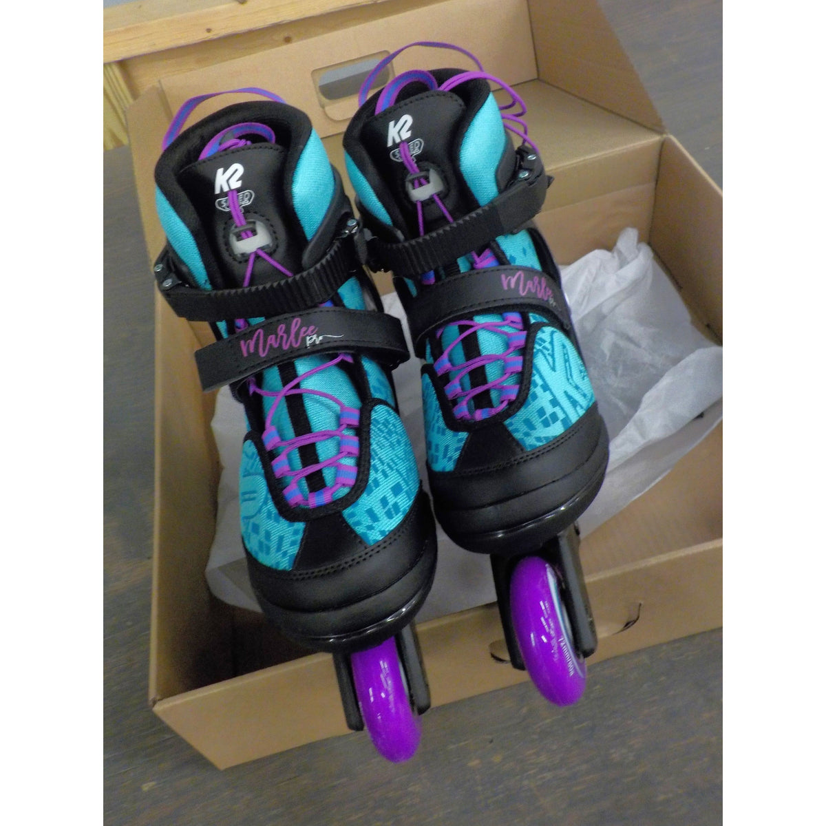 K2 Marlee Pro Kids&#39; Inline Skates - Light Blue/Purple - 4-8 - Used - Acceptable