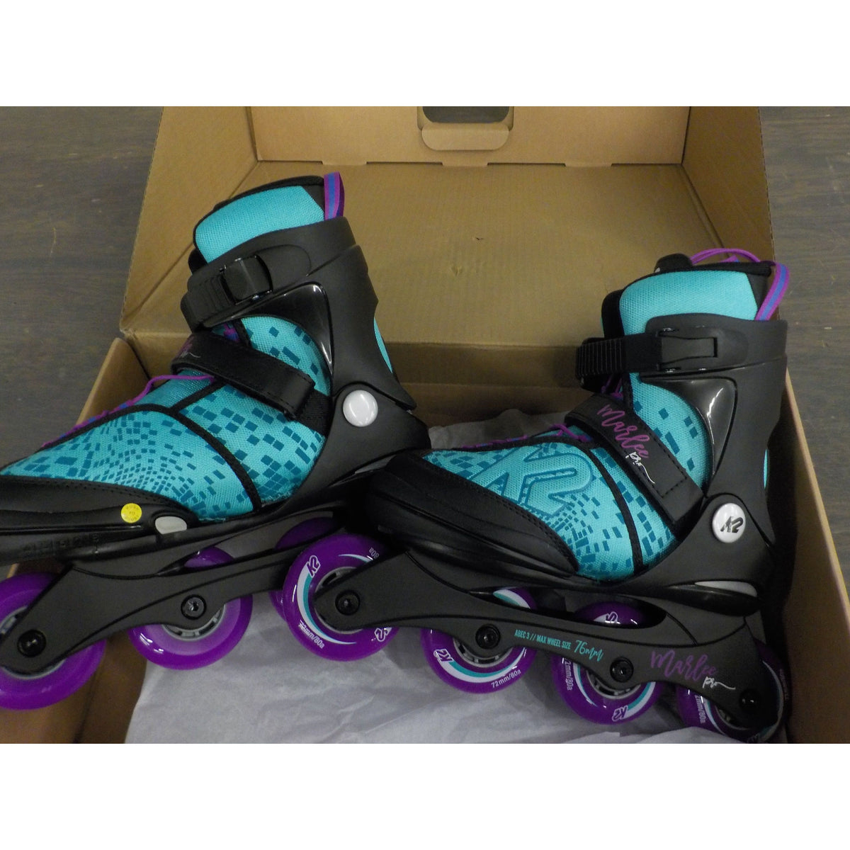 K2 Marlee Pro Kids&#39; Inline Skates - Light Blue/Purple - 4-8 - Used - Acceptable