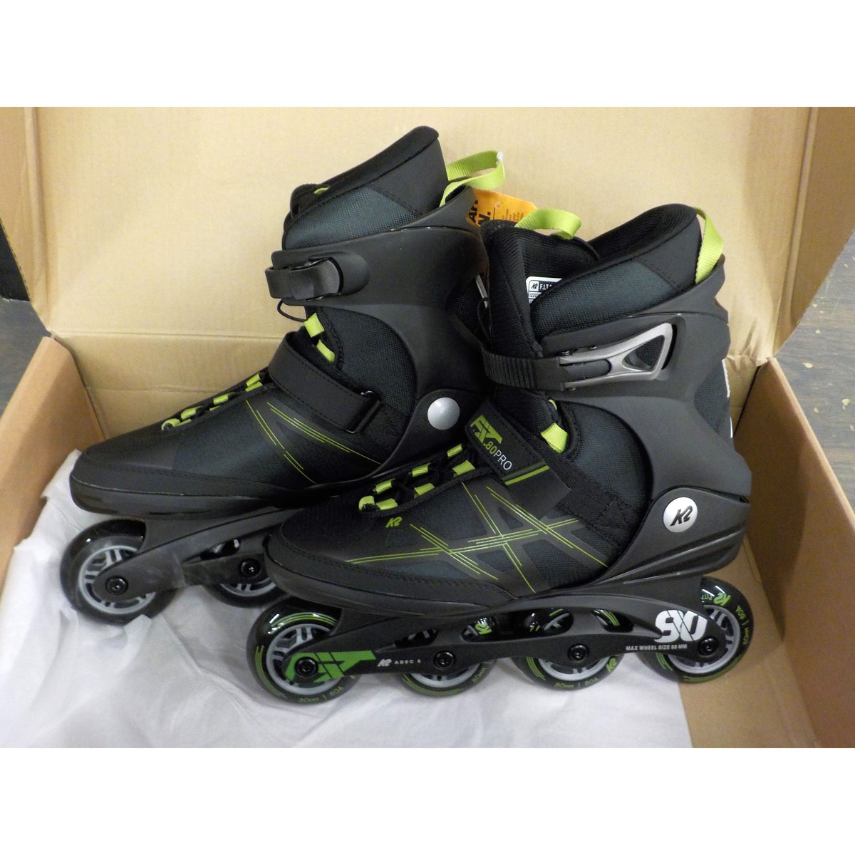 K2 Men&#39;s F.I.T. 80 Pro Inline Skates - Olive - 10.5 - Used - Acceptable