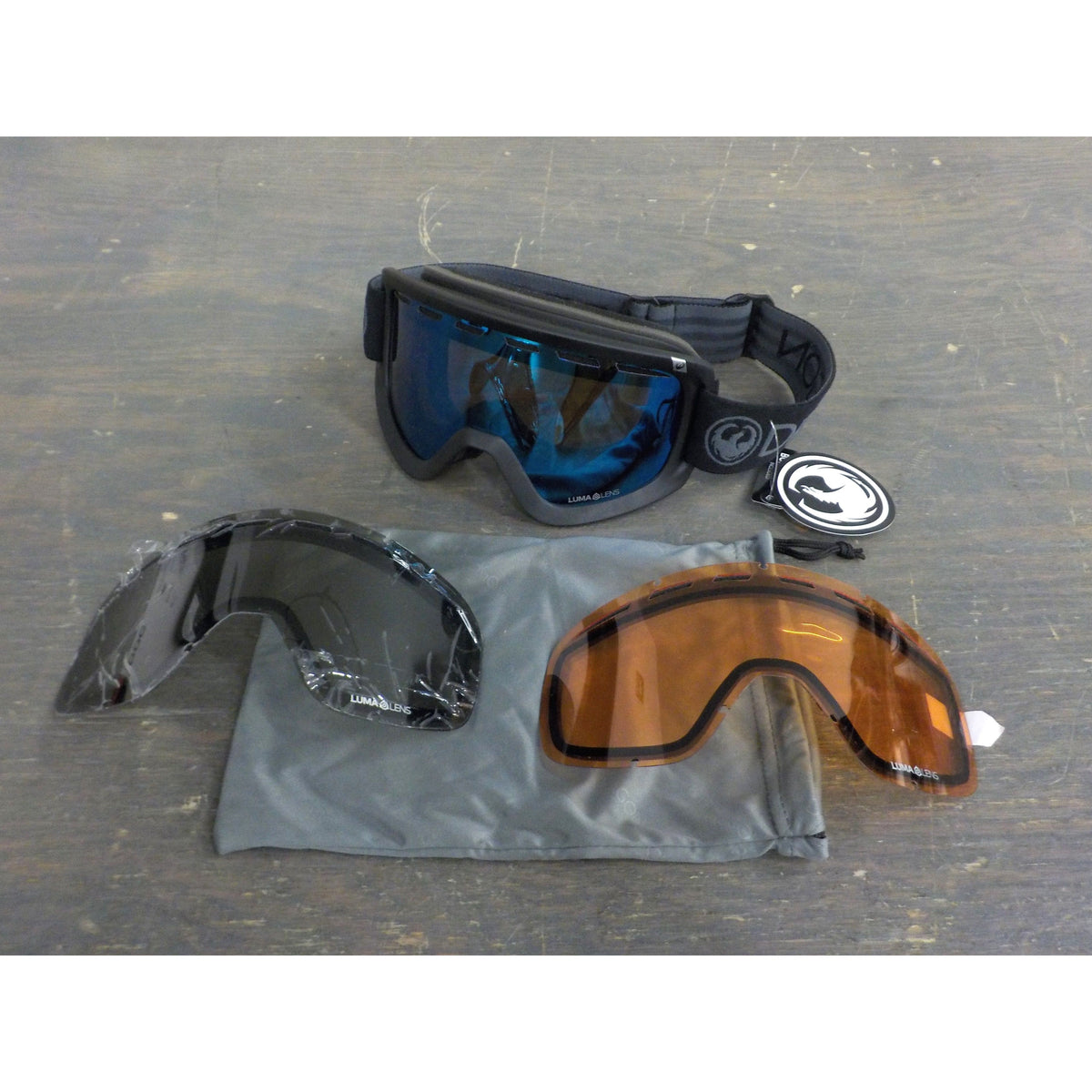 Dragon Alliance NFX2 Goggles + Bonus Lens - Carrara; Lumalens Gold Ion + Amber - Used - Acceptable