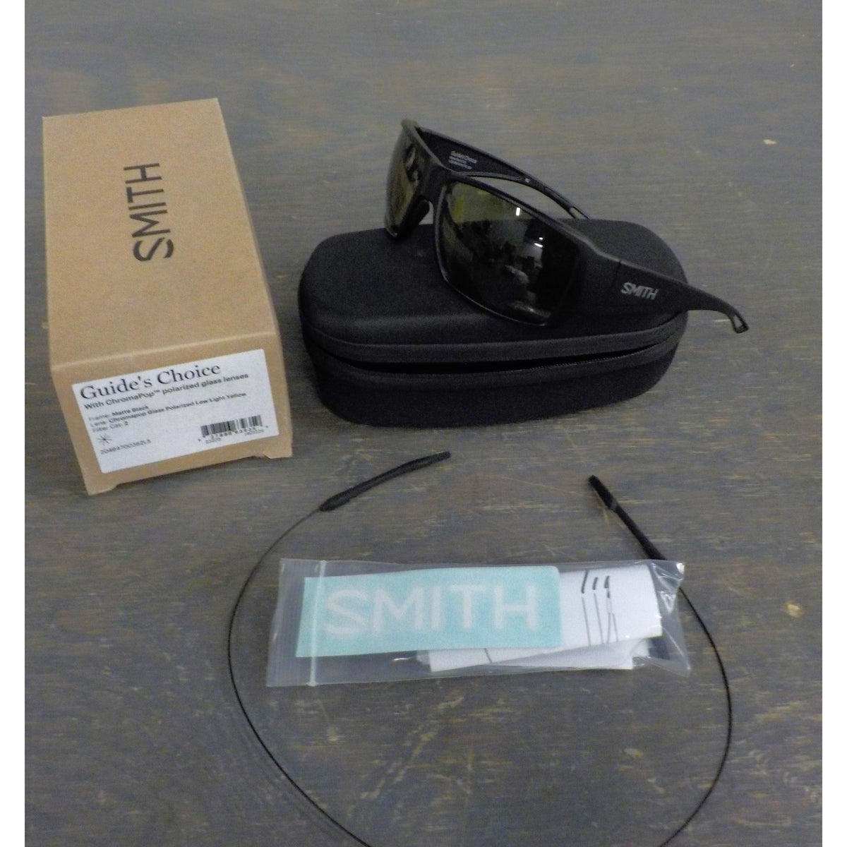 Smith Optics Guide&#39;s Choice - Matte Black; ChromaP Glass Polarized Low Light Yellow - Used - Acceptable