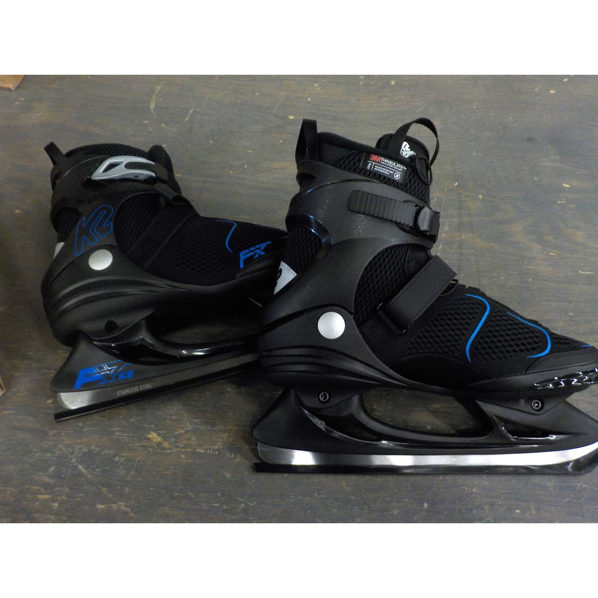 K2 Men's F.I.T. Ice Pro Skates - Black/Blue - 10.5 - Used - Acceptable