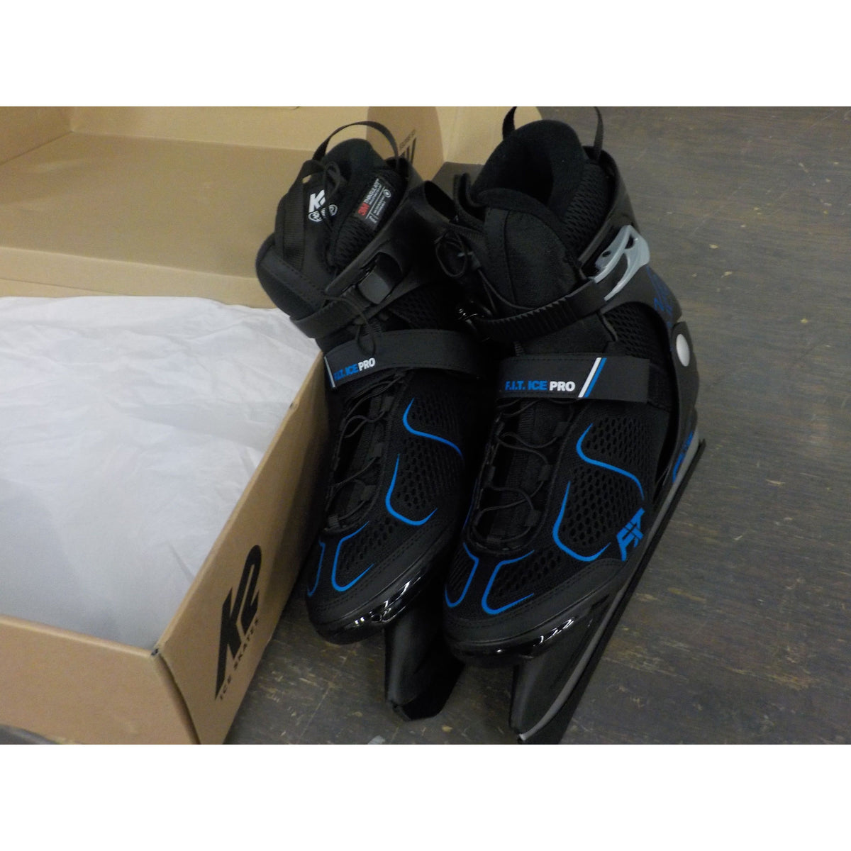 K2 Men's F.I.T. Ice Pro Skates - Black/Blue - 10.5 - Used - Acceptable