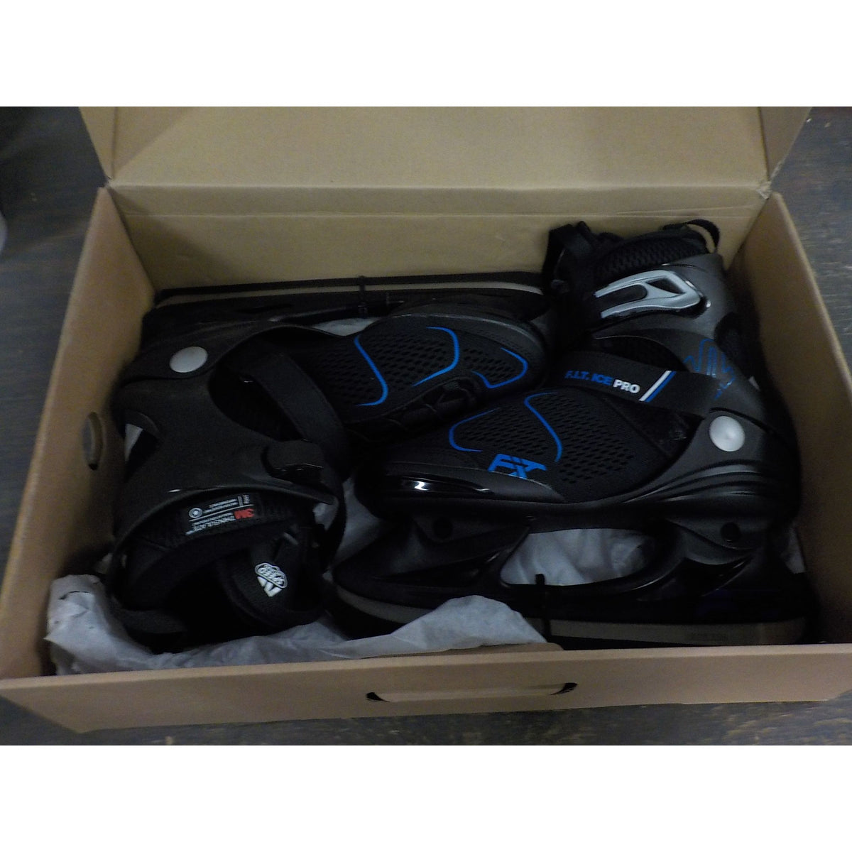 K2 Men's F.I.T. Ice Pro Skates - Black/Blue - 7 - Used - Acceptable