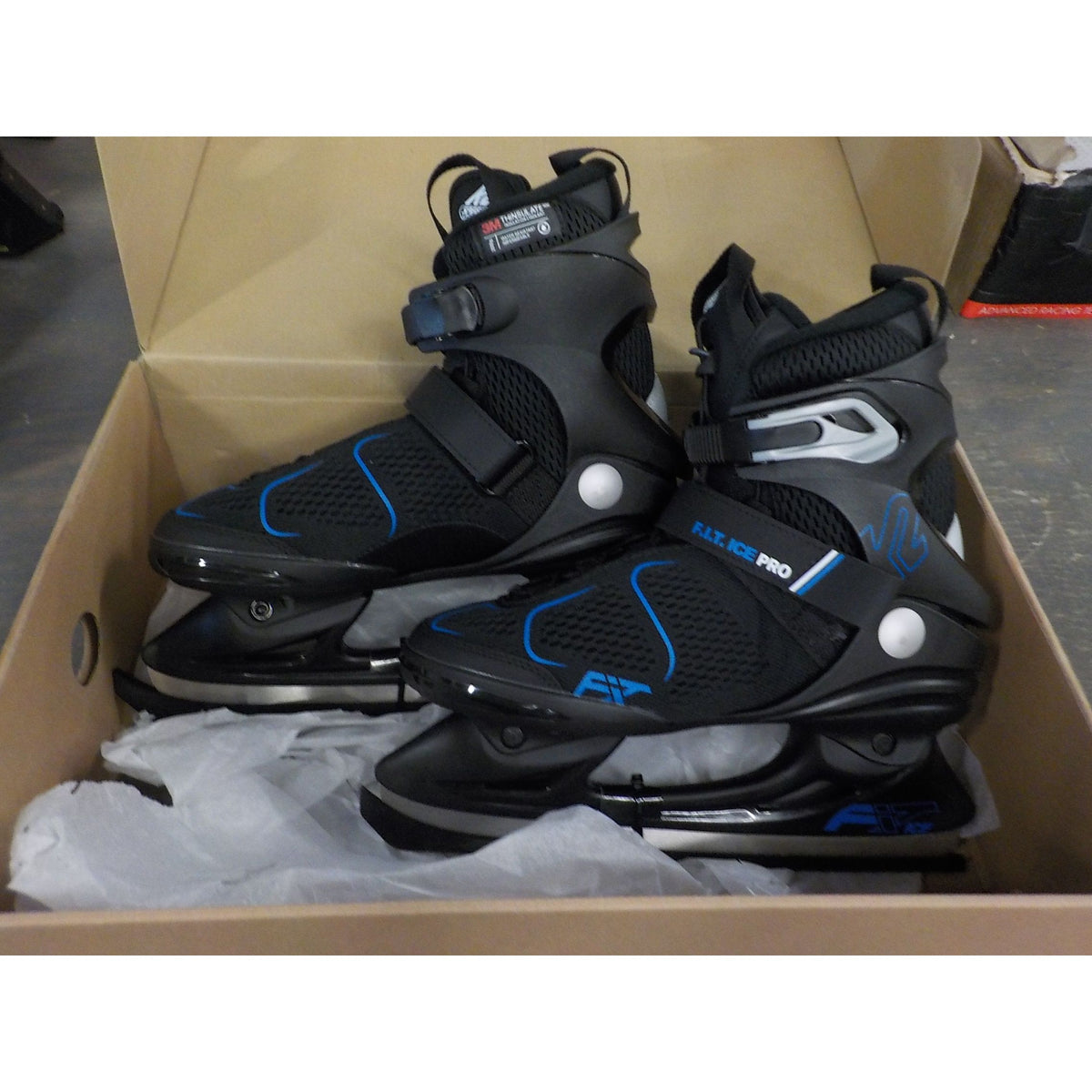 K2 Men's F.I.T. Ice Pro Skates - Black/Blue - 7 - Used - Acceptable