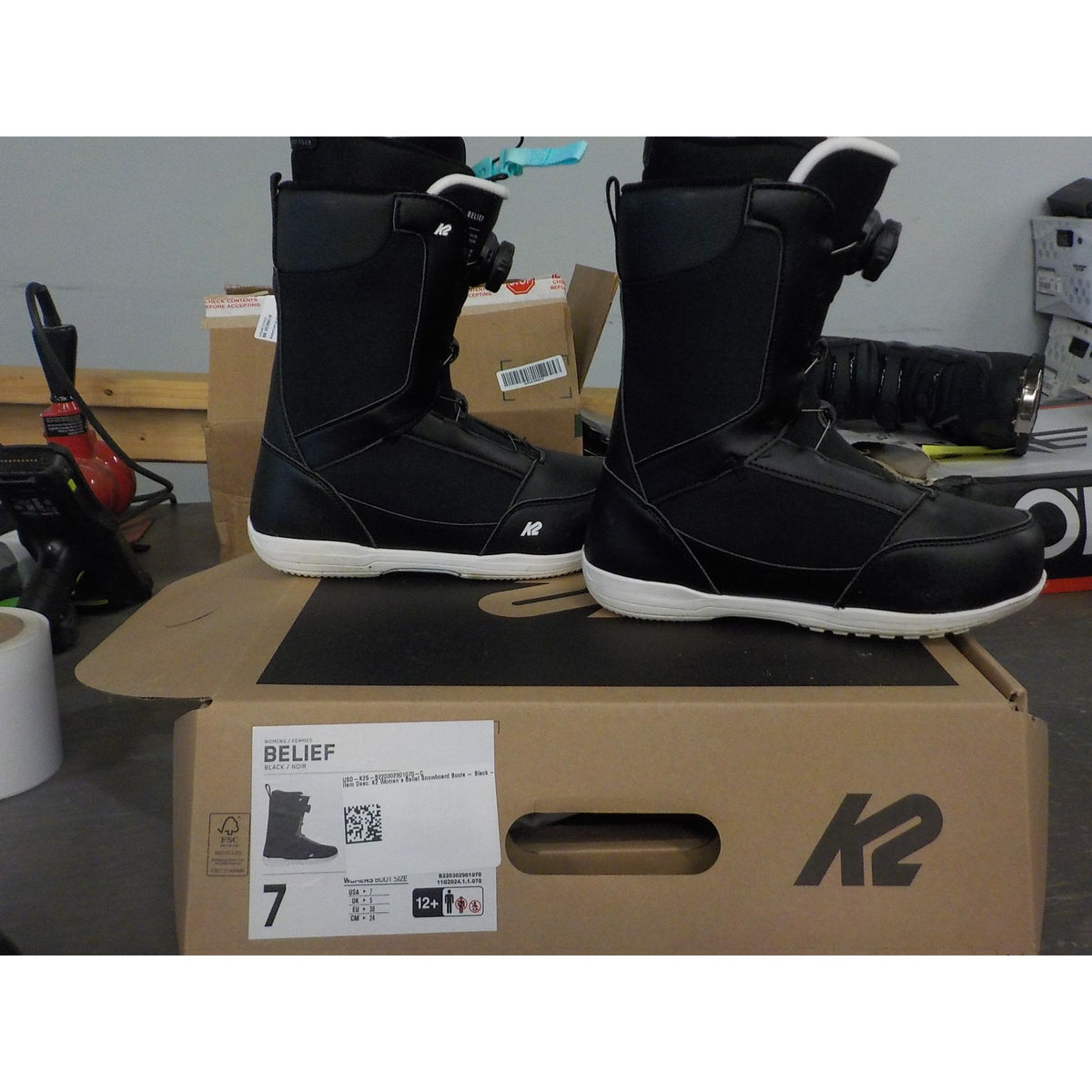 K2 Women's Belief Snowboard Boots - Black - 7 - Used - Acceptable