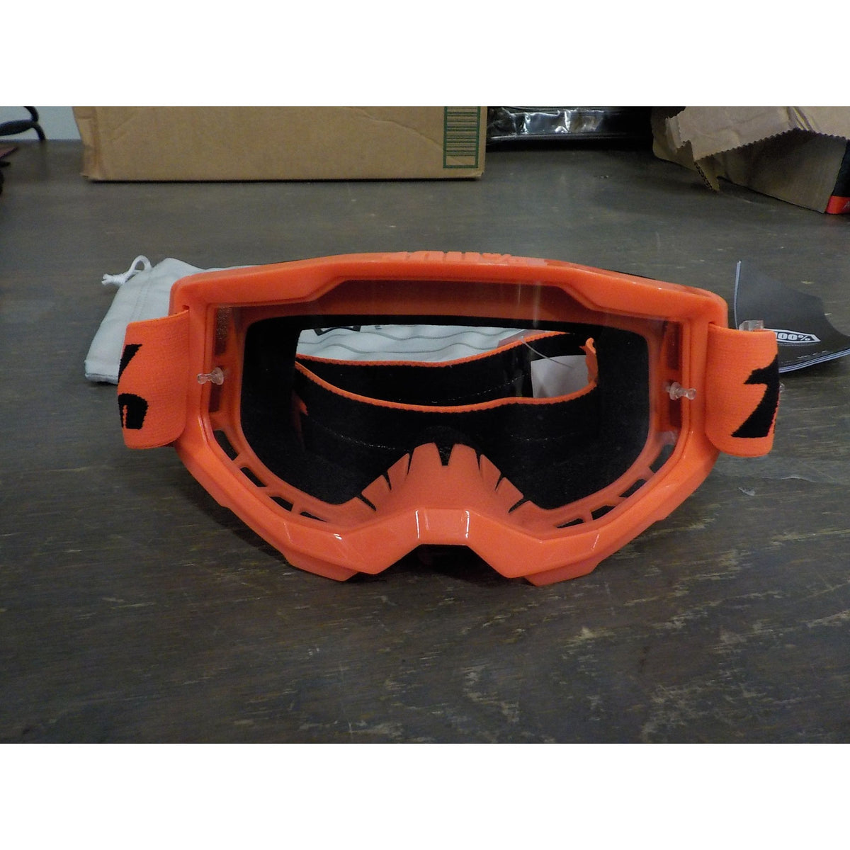 100% Strata 2 Moto/MTB Goggle - Neon Orange; Clear - Used - Acceptable