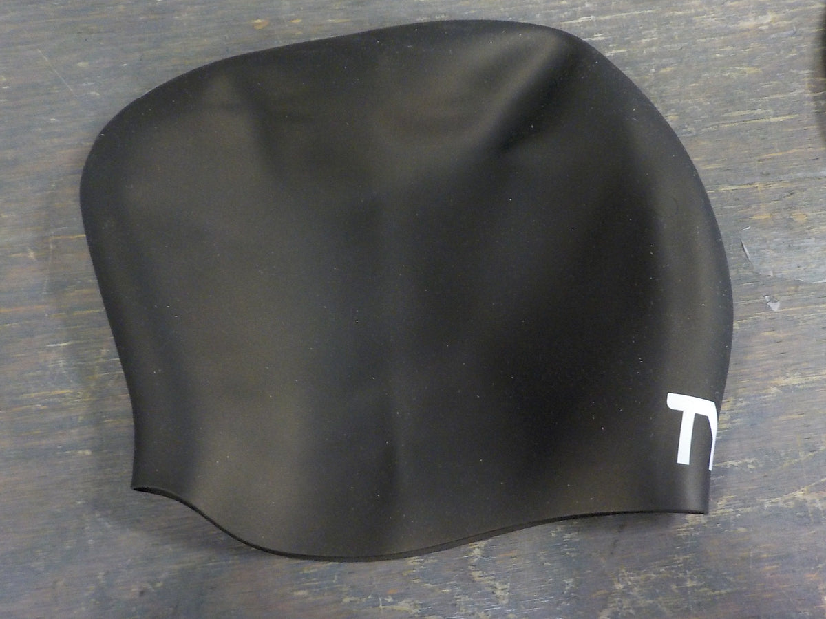 TYR Sport Long Hair Silicone Swim Cap - Black - Used - Acceptable