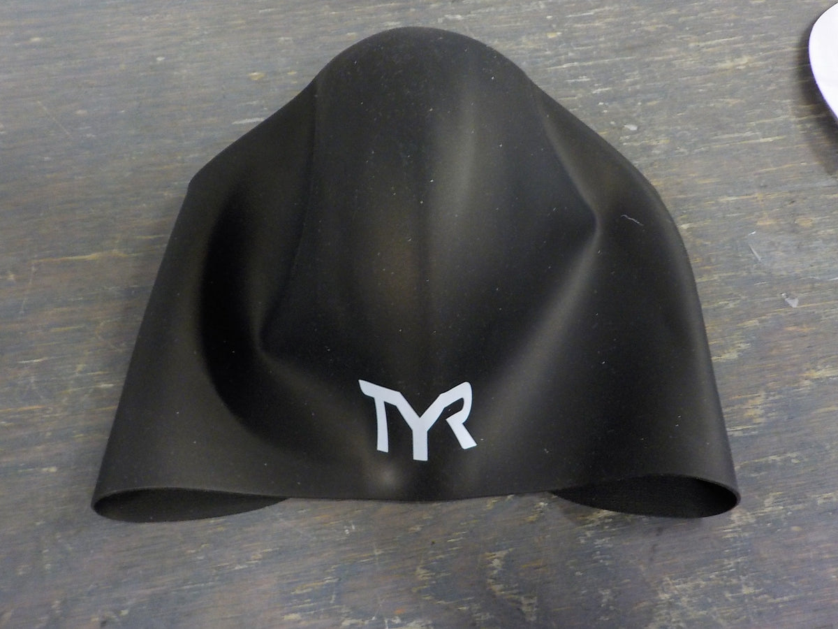 TYR Sport Long Hair Silicone Swim Cap - Black - Used - Acceptable