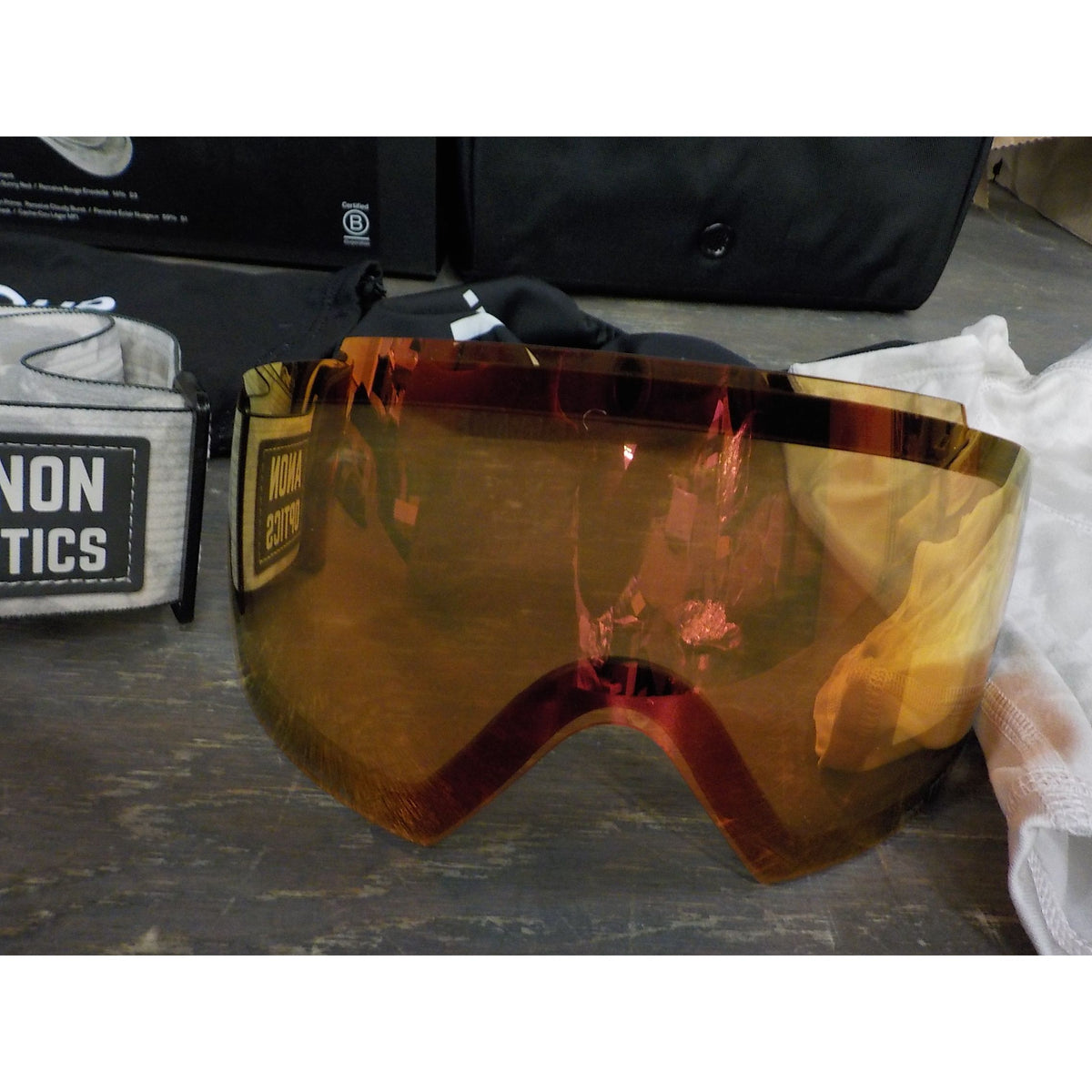 Anon M5 Goggles + Bonus Lens + MFI Face Mask - Sediment; Prcve Sunny Red + Prcve Cloudy Burst - Used - Acceptable
