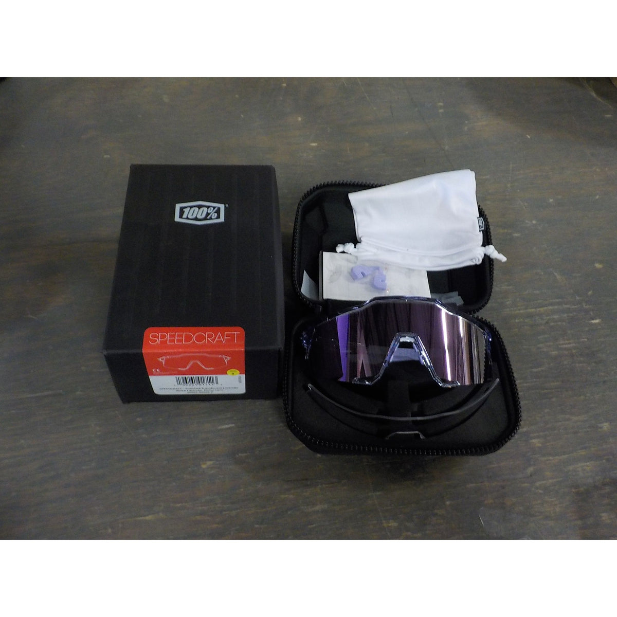 100% Speedcraft Sunglasses - Polished Translucent Lavender; HiPER Lavender Mirror - Used - Acceptable
