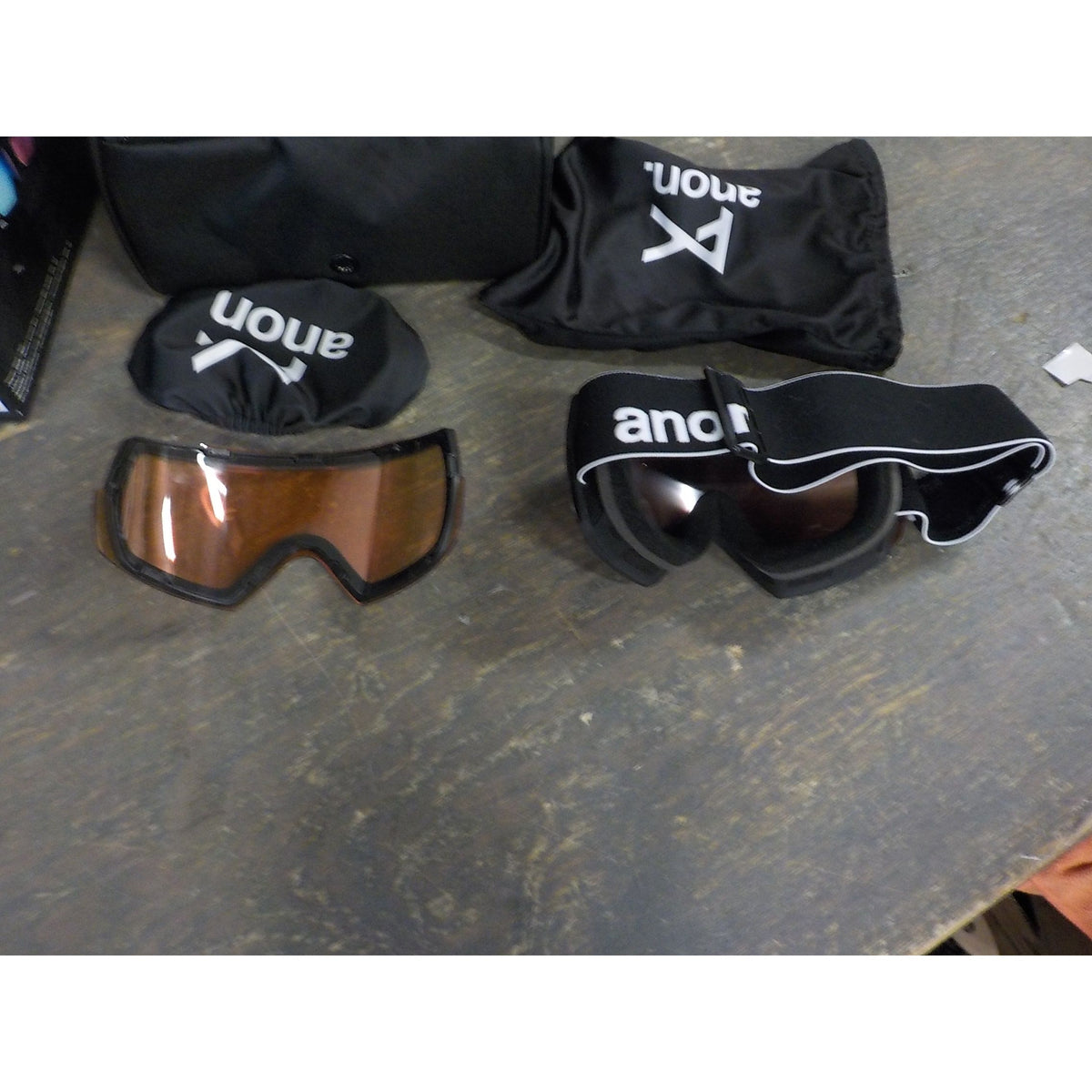 Anon M5 Goggles + Bonus Lens + MFI Face Mask - Black; Prcve Variable Blue + Prcve Cloudy Pink - Used - Acceptable