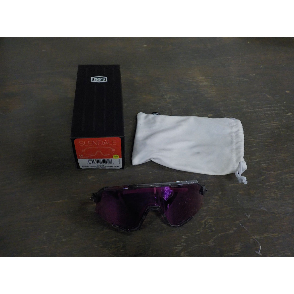 100% Slendale Sunglasses - Polished Translucent Grey; Purple Multilayer Mirror - Used - Acceptable