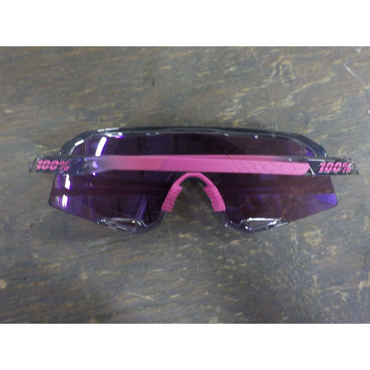 100% Slendale Sunglasses - Polished Translucent Grey; Purple Multilayer Mirror - Used - Acceptable