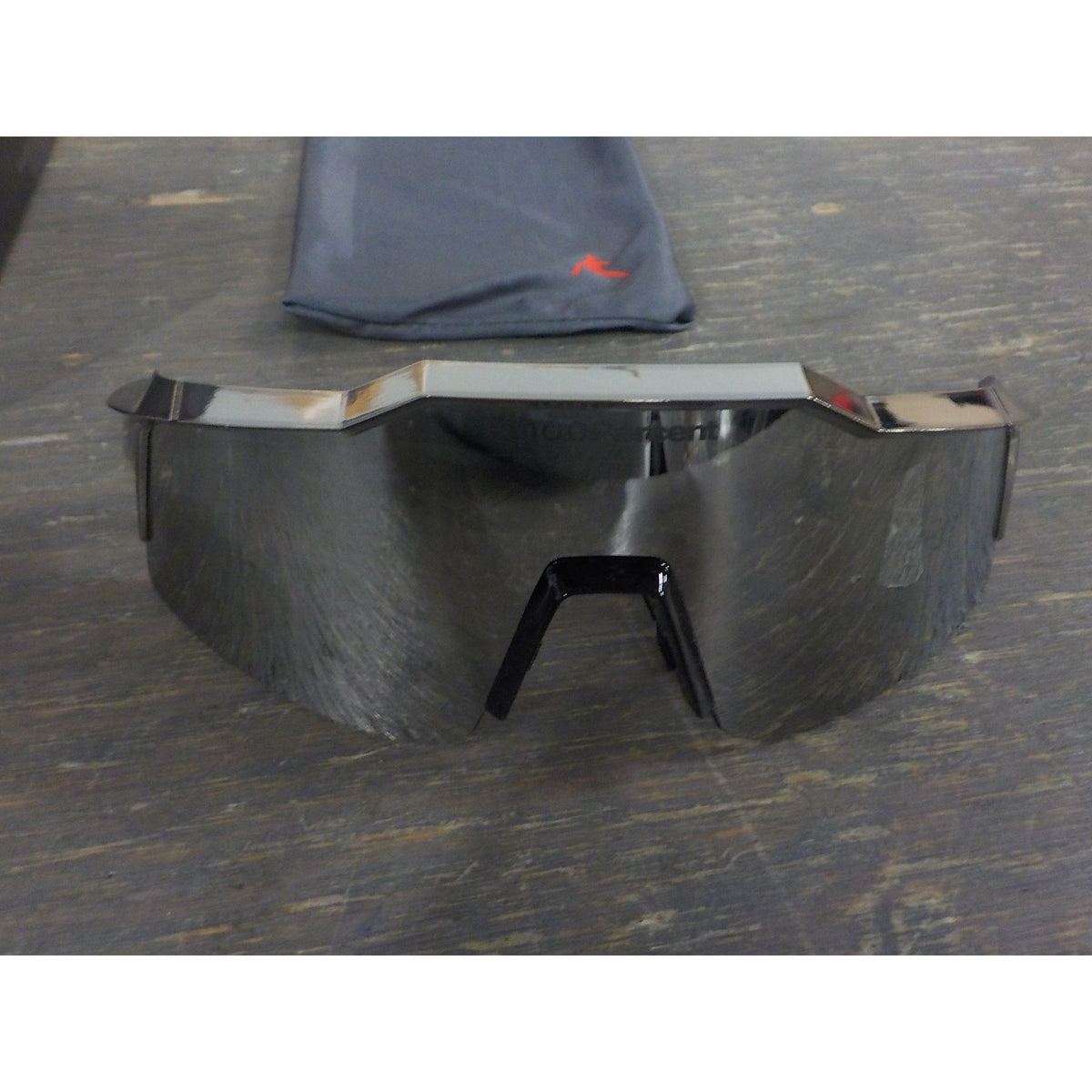 100% Speedcraft SL Soto 1 Sunglasses - Polished Black Chrome; HiPER Mercury Mirror - Used - Acceptable