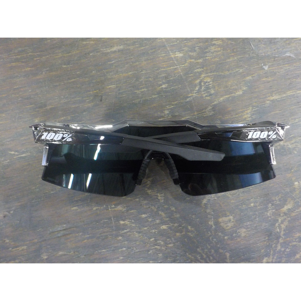 100% Speedcraft SL Soto 1 Sunglasses - Polished Black Chrome; HiPER Mercury Mirror - Used - Acceptable
