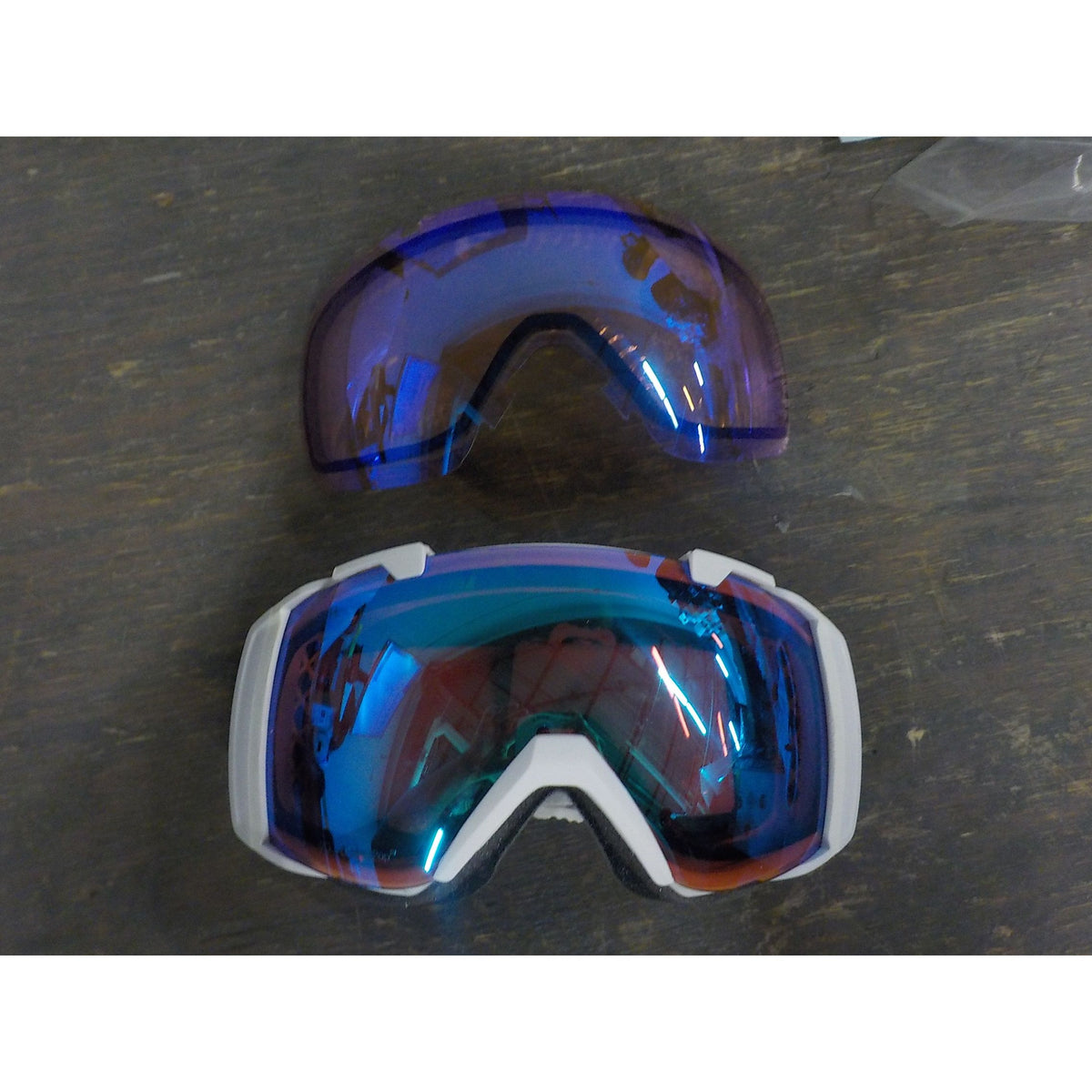 Smith Optics I/O Goggles - White Vapor; Chromapop Everyday Green Mirror + Chromapop Storm Rose Flash - Used - Acceptable