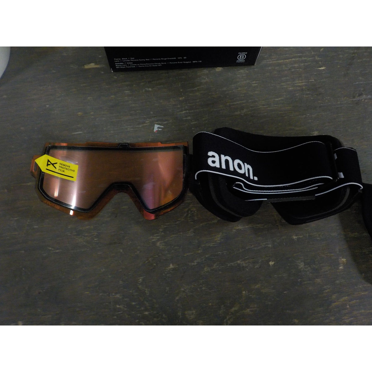 Anon Sync Goggles + Bonus Lens + MFI Face Mask - Black; Perceive Sunny Red + Perceive Cloudy Burst - Used - Acceptable