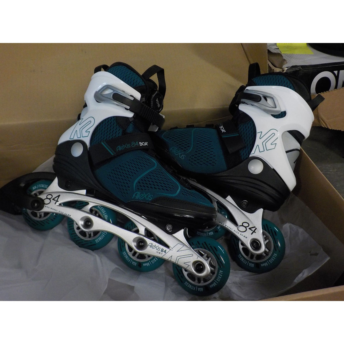 K2 Alexis 84 BOA Women's Inline Skates - Teal White - 8.5 - Used - Acceptable
