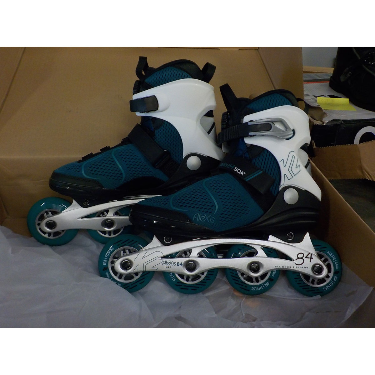 K2 Alexis 84 BOA Women's Inline Skates - Teal White - 8.5 - Used - Acceptable