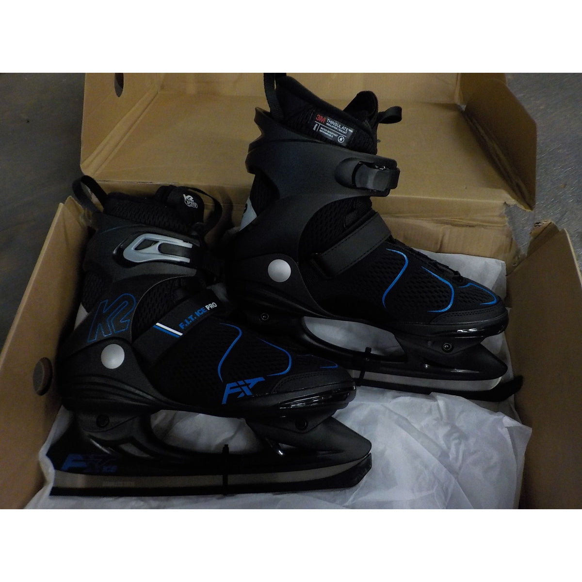 K2 Men's F.I.T. Ice Pro Skates - Black/Blue - 8 - Used - Acceptable