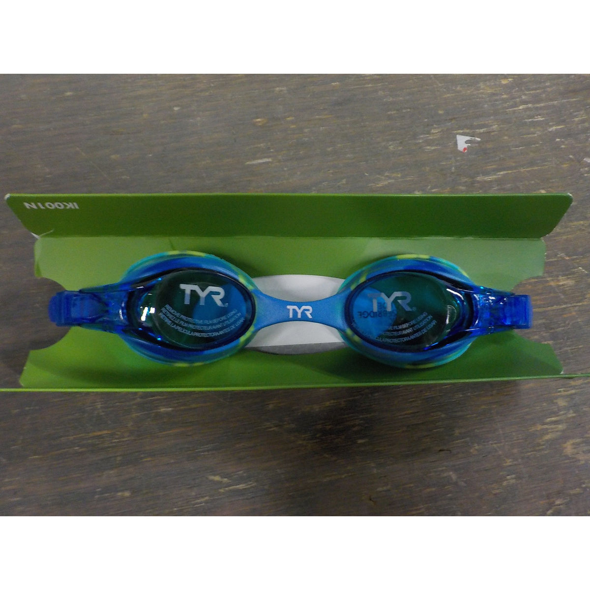 TYR Swimple Tie Dye Kids Goggles - Blue/Green - Used - Acceptable