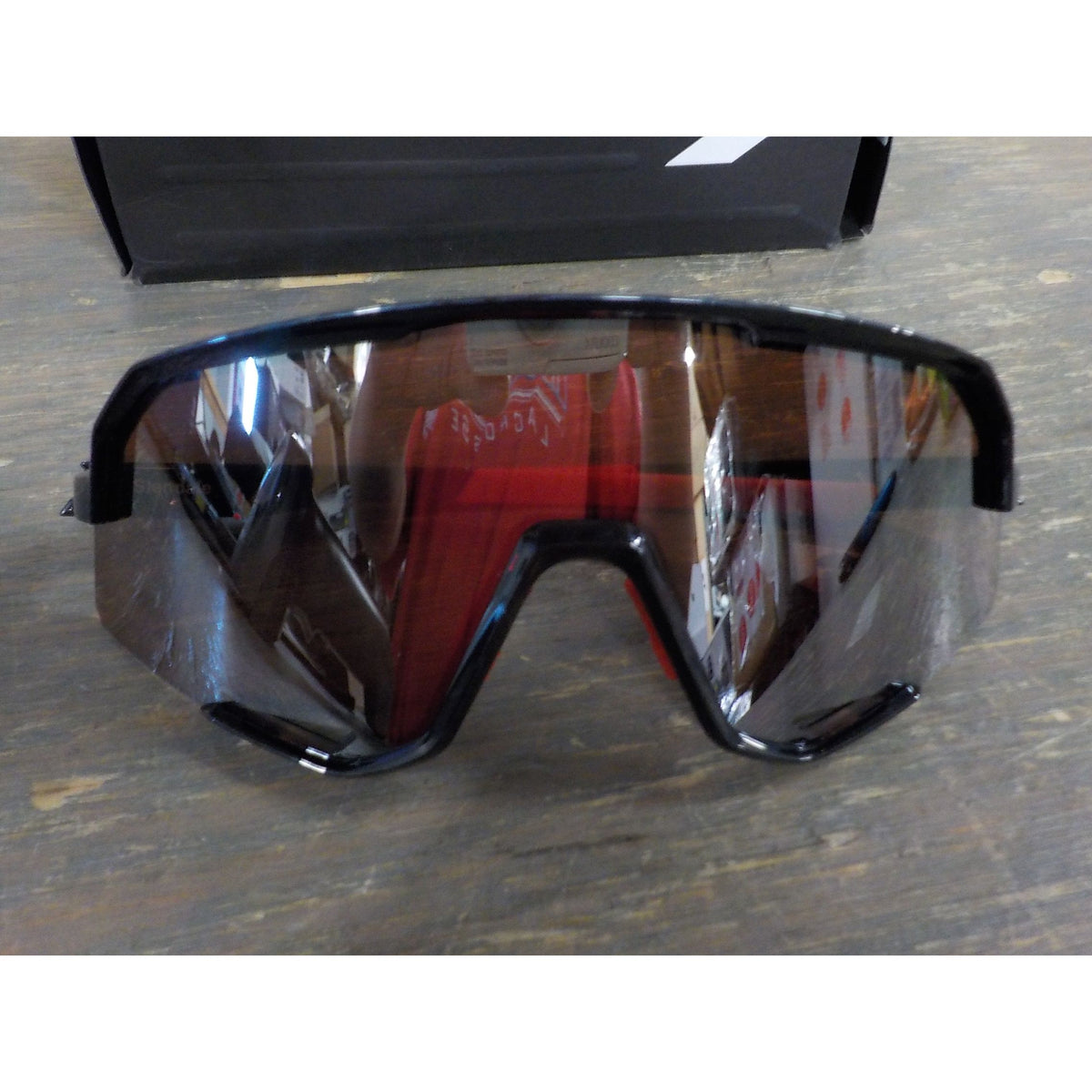 100% Slendale Sunglasses - Gloss Carbon Fiber; HiPER Crimson-Silver - Used - Acceptable
