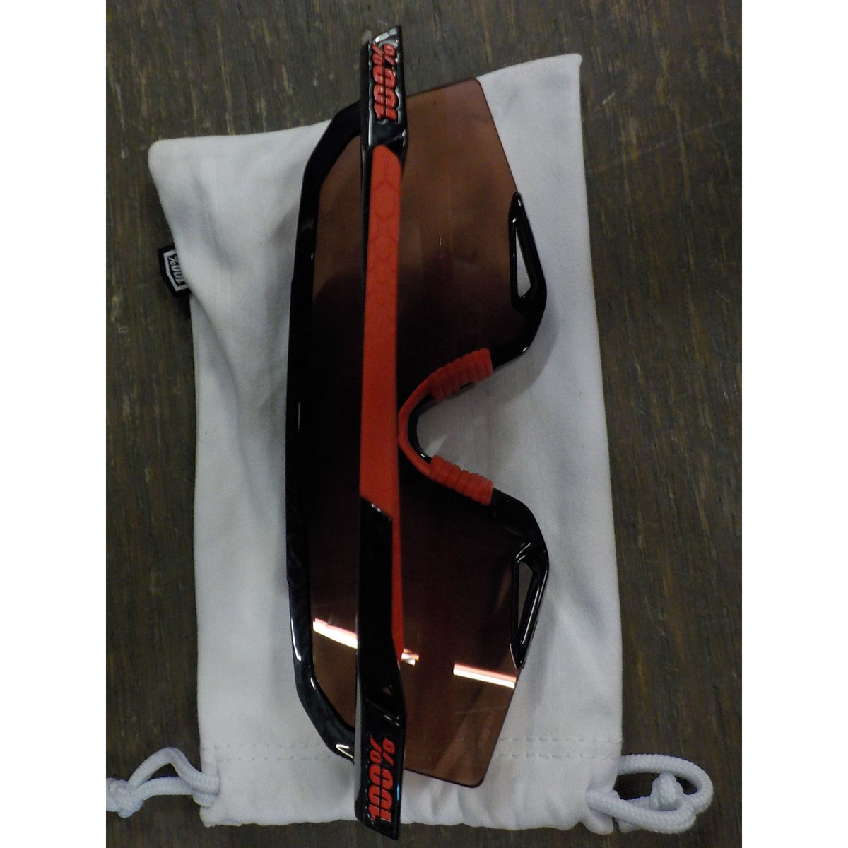 100% Slendale Sunglasses - Gloss Carbon Fiber; HiPER Crimson-Silver - Used - Acceptable