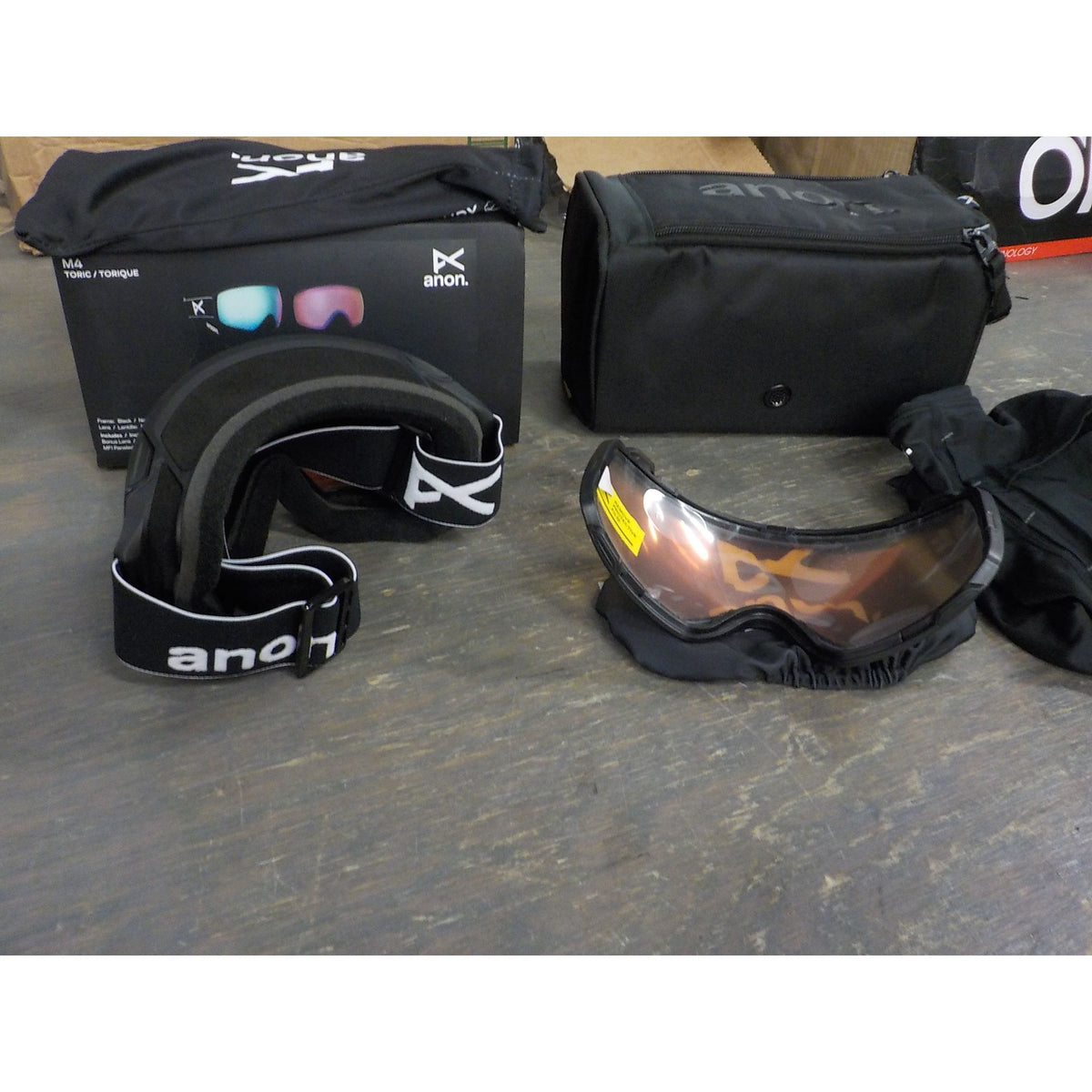 Anon M4 Goggles (Toric) + Bonus Lens + MFI Face Mask - Black; Variable Blue + Prcve Cloudy Pink - Used - Acceptable