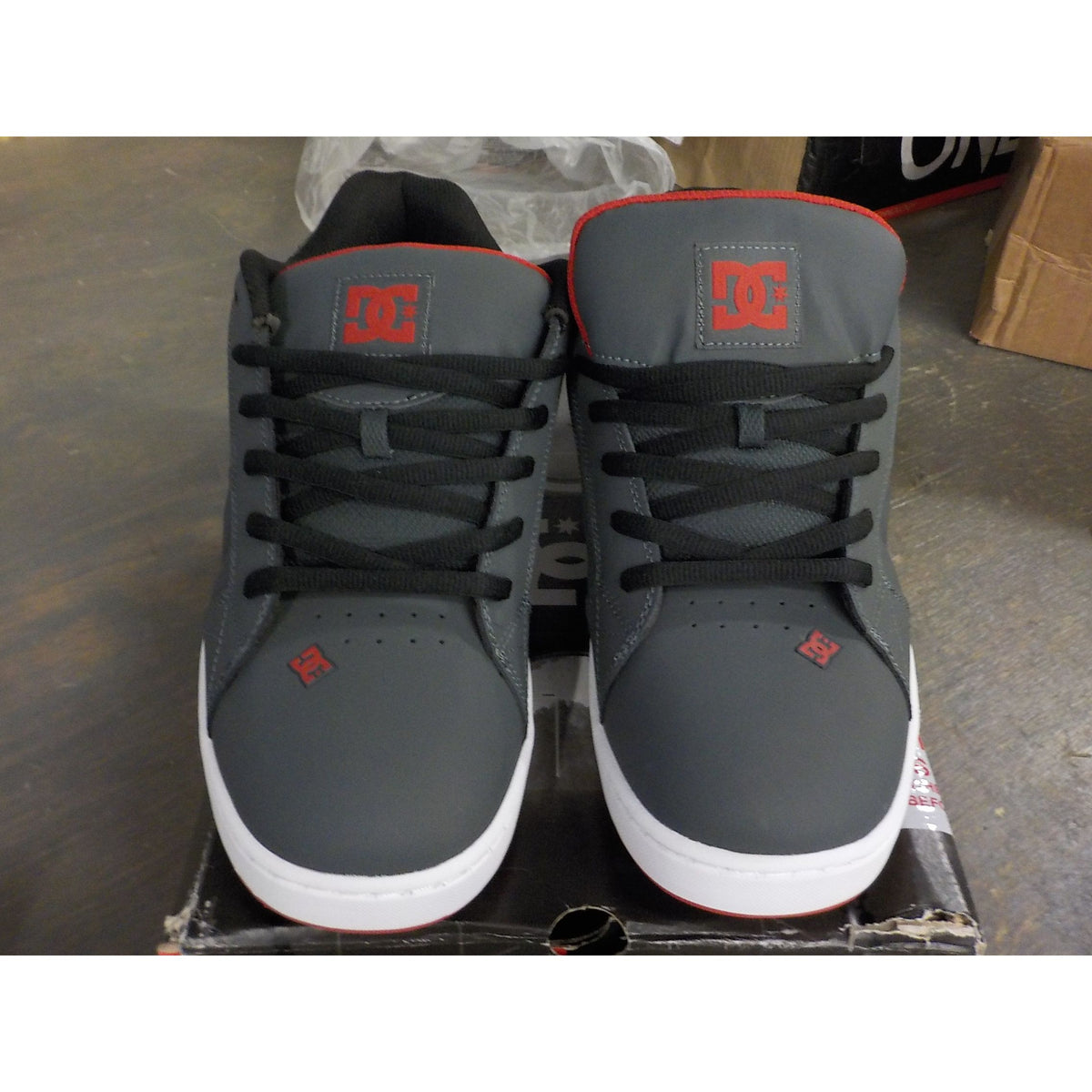 DC Men's Net Shoes - Grey/Black/Red - 12 - Used - Acceptable