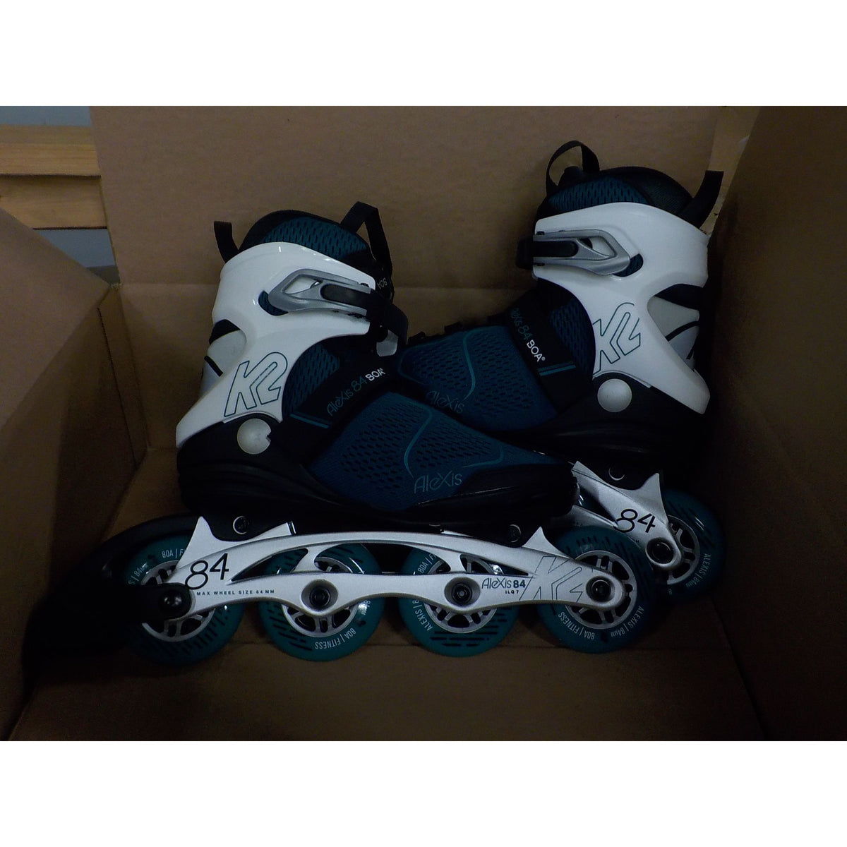 K2 Alexis 84 BOA Women's Inline Skates - Teal White - 7 - Used - Acceptable