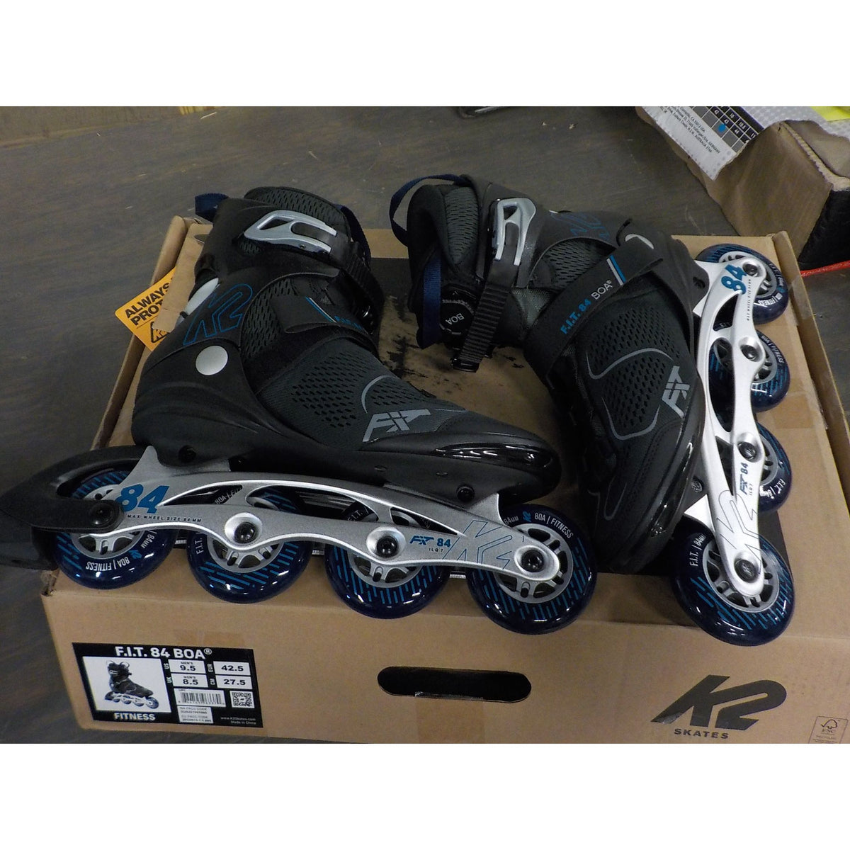 K2 F.I.T. 84 BOA Men's Inline Skates - Gray Blue - 9.5 - Used - Acceptable