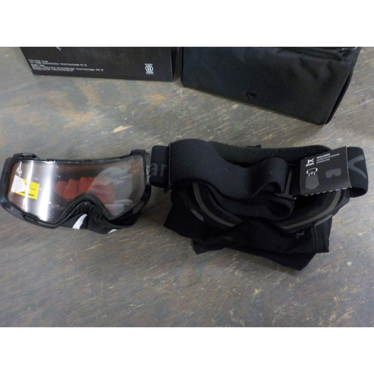 M4S Goggles (Cylindrical) + Bonus Lens + MFI Face Mask - Smoke; Prcve Sun Onyx + Prcve Vari Violet - Used - Acceptable
