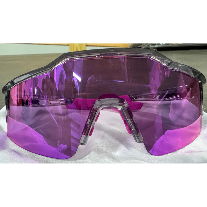 100% Speedcraft SL Sunglasses - Polished Translucent Grey; Purple Multilayer Mirror - Used - Acceptable