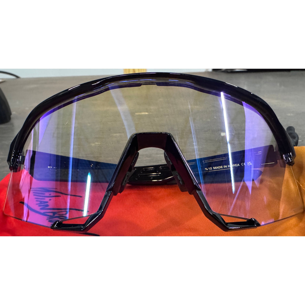 100% S3 Sunglasses - Gloss Black; Purple Mirror Photochromic - Used - Acceptable