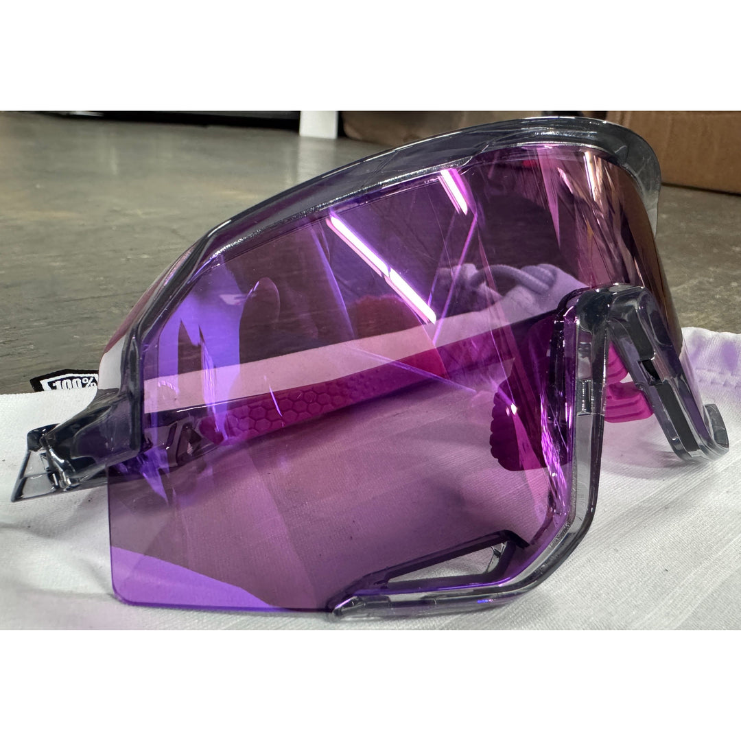 100% Slendale Sunglasses - Polished Translucent Grey; Purple Multilayer Mirror - Used - Acceptable