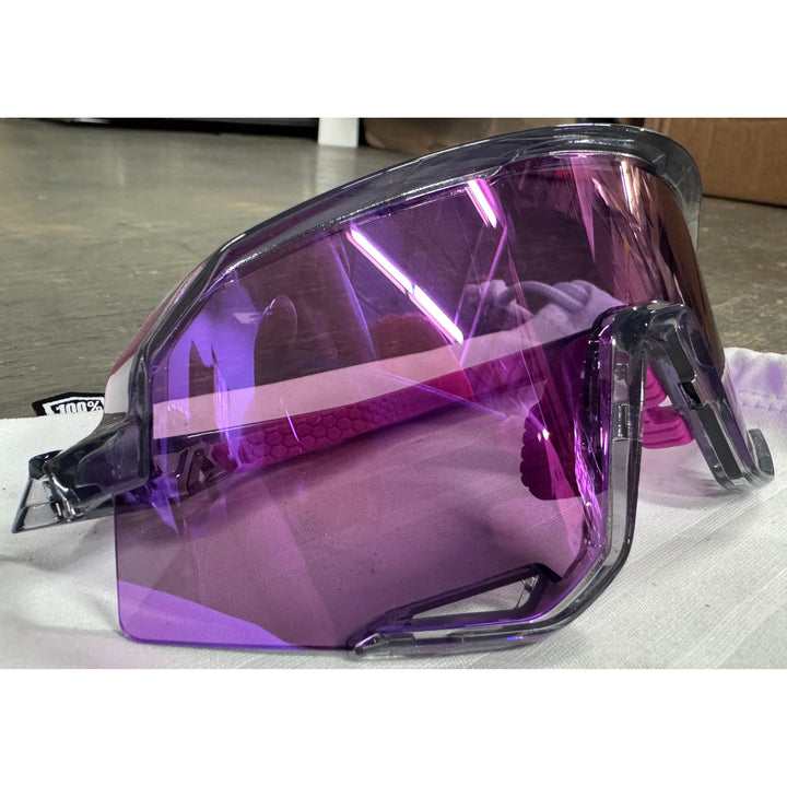 100% Slendale Sunglasses - Polished Translucent Grey; Purple Multilayer Mirror - Used - Acceptable