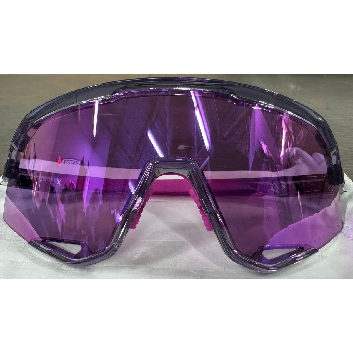 100% Slendale Sunglasses - Polished Translucent Grey; Purple Multilayer Mirror - Used - Acceptable