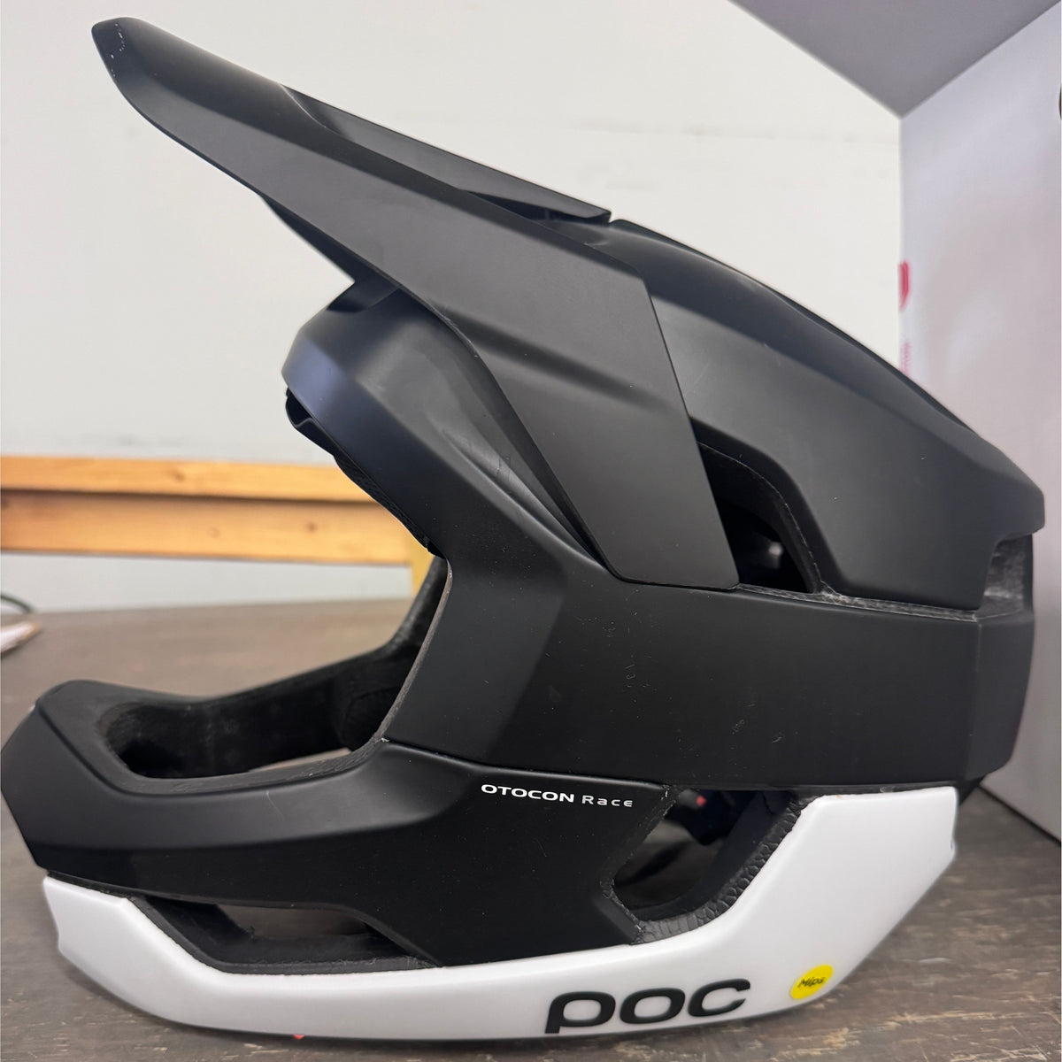 POC Sports Otocon Race Mips Helmet - Uranium Black/Hydrogen White Matt - Large - Used - Acceptable