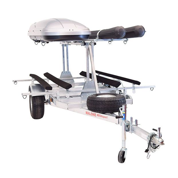 Malone MegaSport Low Bed Trailer package(Tier, Spare, 2 sets Bunks, Cargo Box, 2 Rod Tubes)