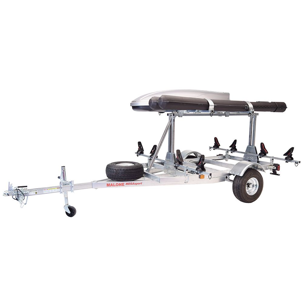 Malone MegaSport Low Bed Trailer package(Tier, Spare, 2 sets Saddle Up, Cargo Box, 2 Rod Tubes)