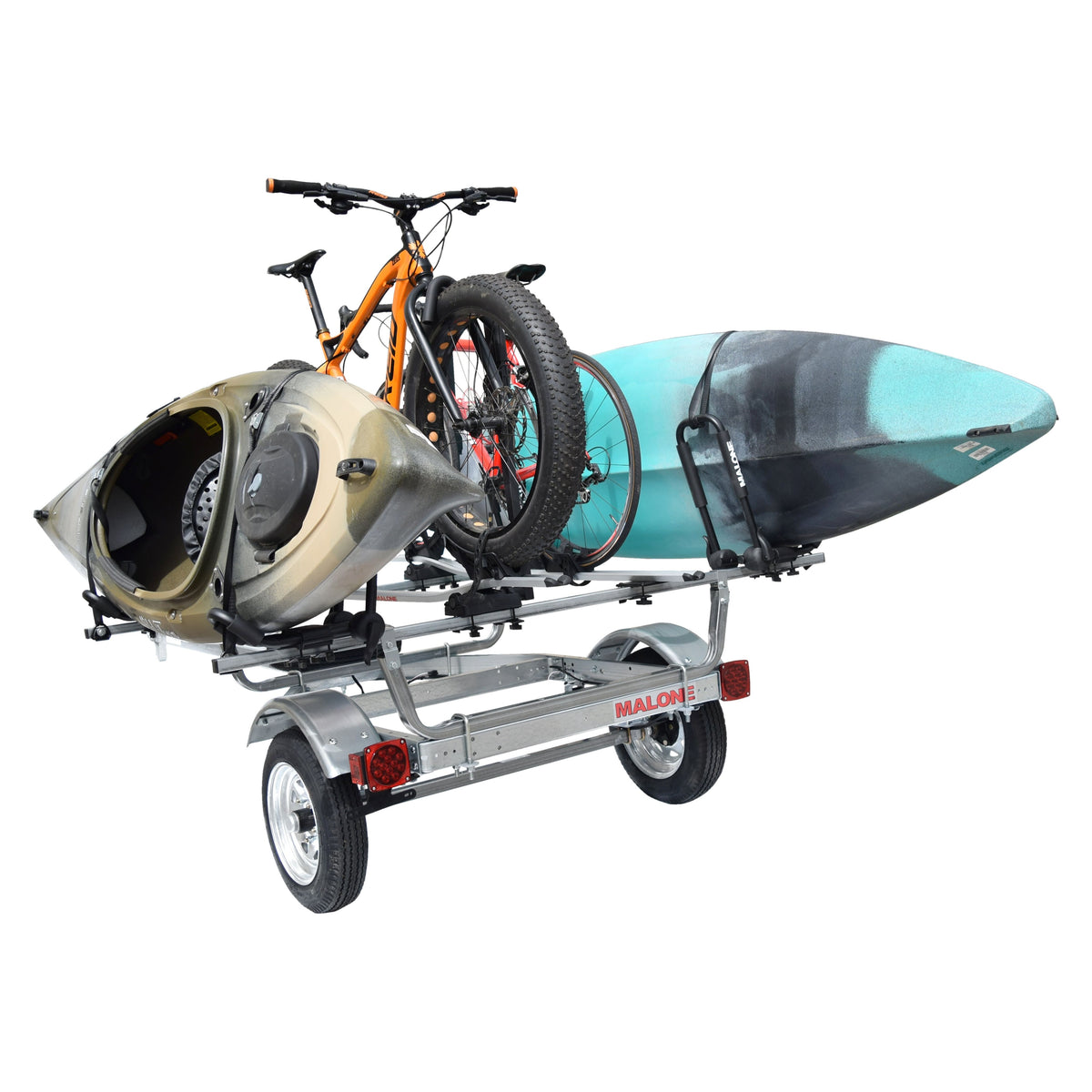 Malone MicroSport Package 1-Trailer, 1-Spare Tire Kit, 2 - JPro2, 2-Tray Style Bike Racks