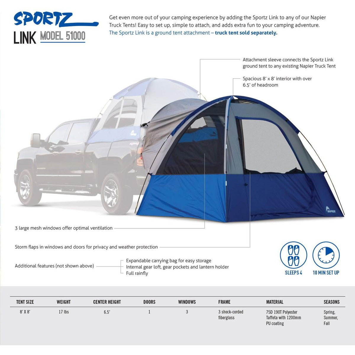 Napier Sportz Link Truck Tent Ground Attachment