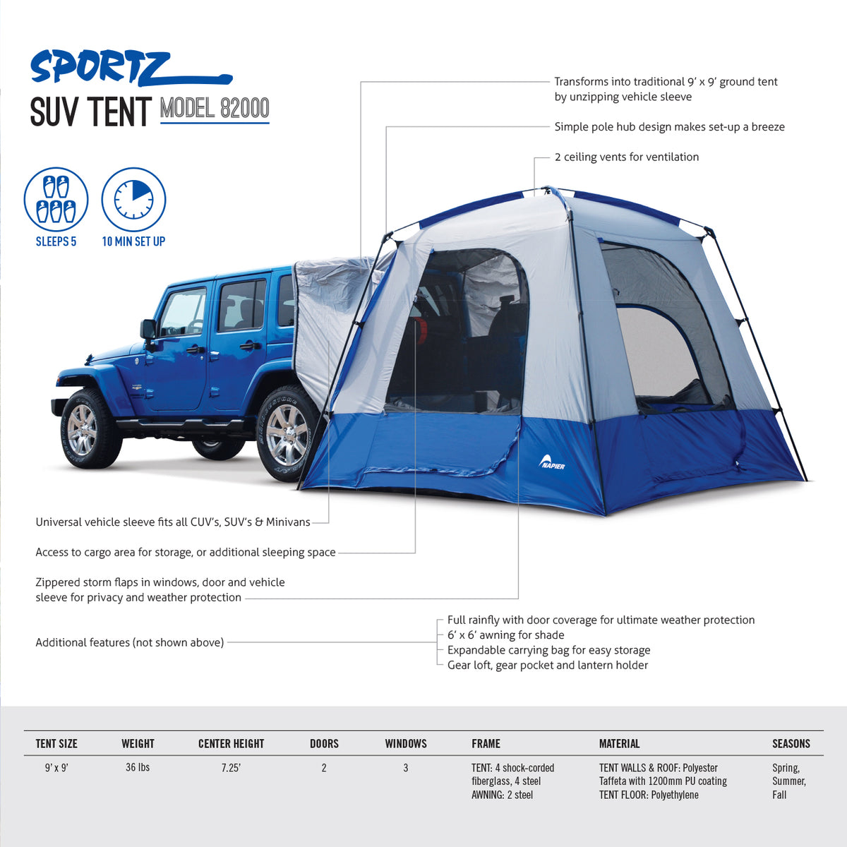 Napier Sportz SUV Tent - Used - Acceptable