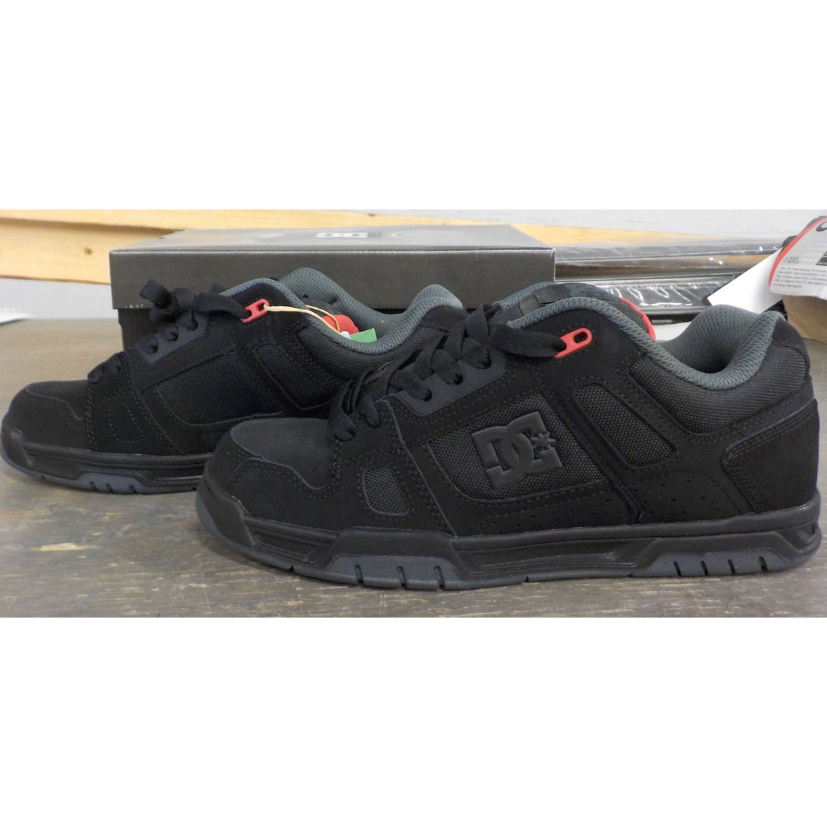 DC Men's Stag Shoes - Black/Grey/Red - 10 - Used - Acceptable